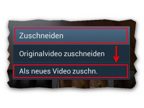 Video zuschneiden und abspeichern.