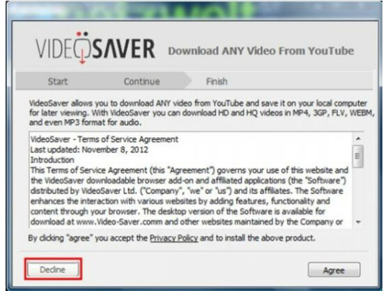 Zusätzliche Software ablehnen