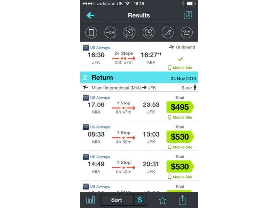 Auf einen Blick informiert der Skyscanner über mögliche Flugverbindungen.