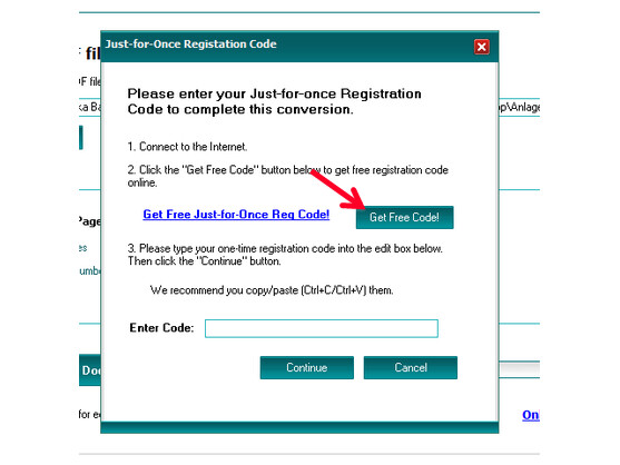 Code holen für Konvertierung.