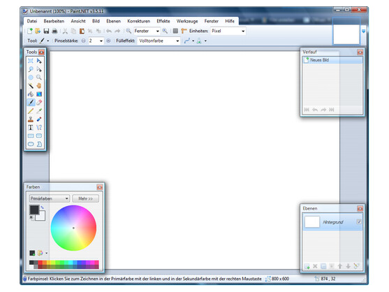 Auch die Optik des Programms erinnert an die Freeware GIMP.