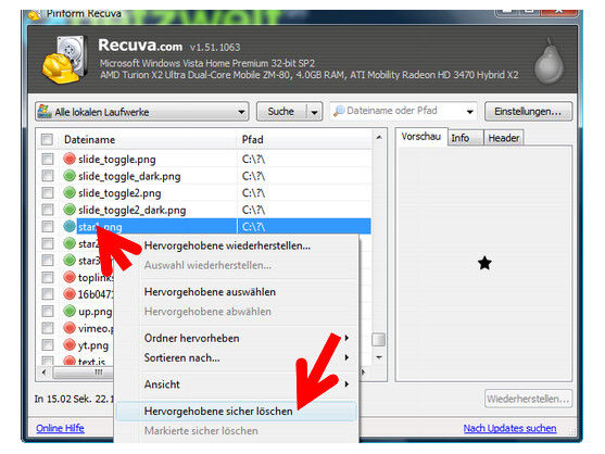 Mit Recuva löschen Sie optional einzelne Dateien datenschutzgerecht.