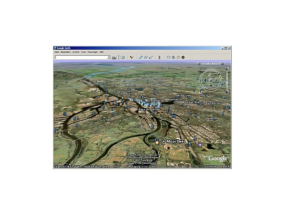 Mit Google Earth im Anflug auf Hamburg