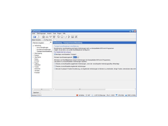 Verschlüsselung per RC4: Azureus.(Klick vergrößert)