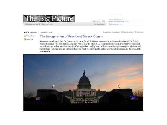 Das Capitol im Morgengrauen: Screenshot der Foto-Galerie auf der Seite boston.com.