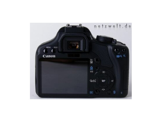 Rückansicht der Canon EOS 450D mit dem Drei-Zoll-Display