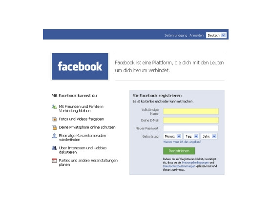 Facebook: StudiVZ-Vorbild ab sofort auf Deutsch.