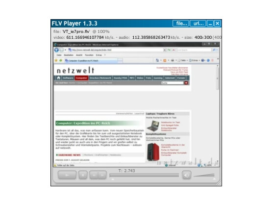 Nur Flash-Videos, das aber gut: Der FLV Player.