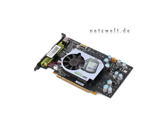 Mit ihrem schwarz-grünen Design bietet die übertaktete XFXGeForce 8600GT XXX auch ausgebaut etwas fürs Auge.