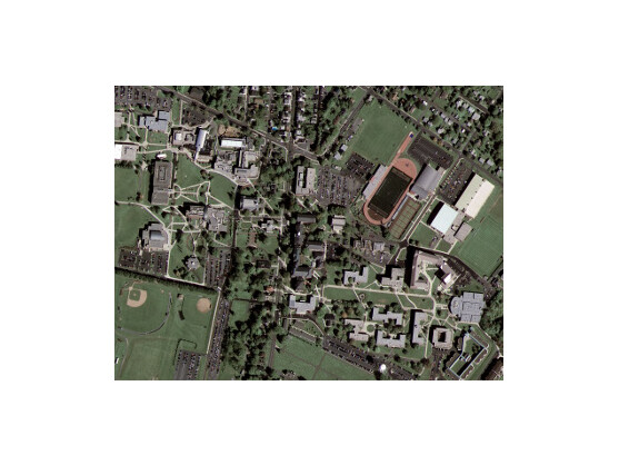 Das erste Bild von Googles neuem Informanten Geoeye-1 zeigt die Kutztown University im US-Bundesstaat Pennsylvania.