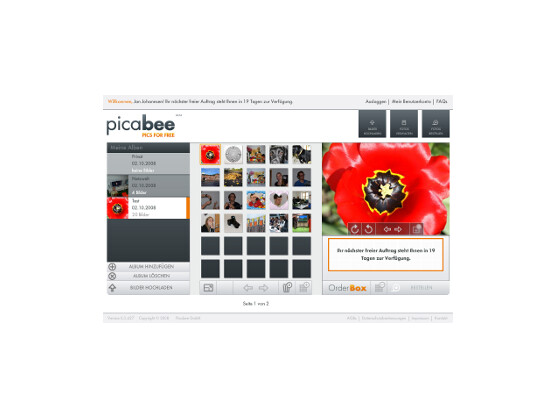 Die Bildverwaltung auf Picabee.