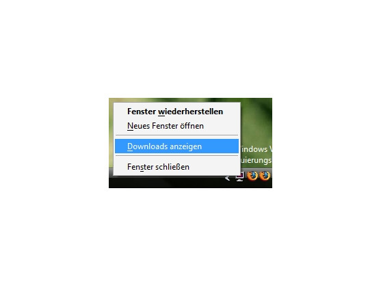 Einmal minimiert, wartet der Fuchs im System Tray.