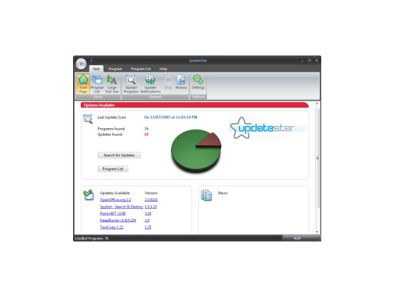 UpdateStar: Automatische Programmsuche.