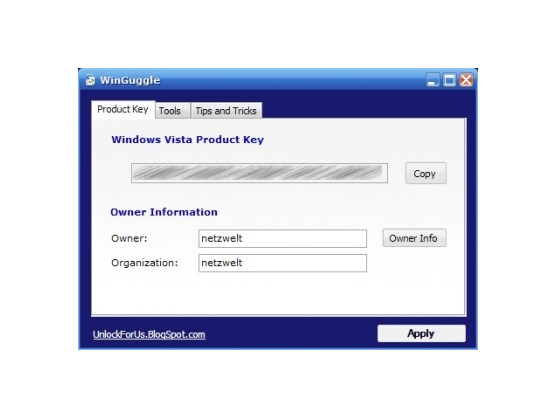 WinGuggle ändert Product Keys und OEM-Informationen.