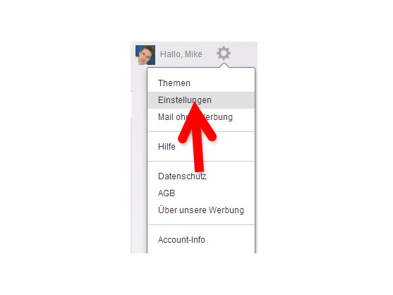Einstellungen des Yahoo!-Accounts aufrufen.