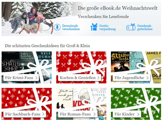 E-Books lassen sich sofort verschenken.