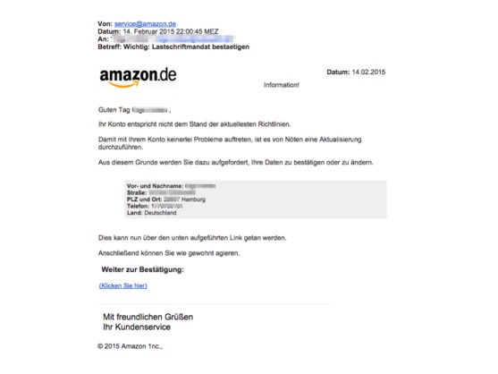Netzwelt, Amazon Fake Email