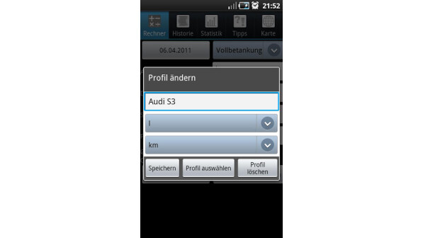 Spritrechner app