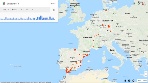 Im Standortverlauf von Google seht ihr eure Bewegungsmuster der letzten Zeit.