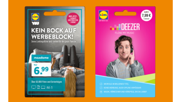 Das Onlineportal Lidl You bietet vergünstigte Deezer- und Maxdome-Abos.