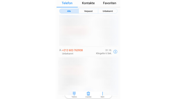 In diesem Fall war es ein Ping-Call mit der Nummer +212