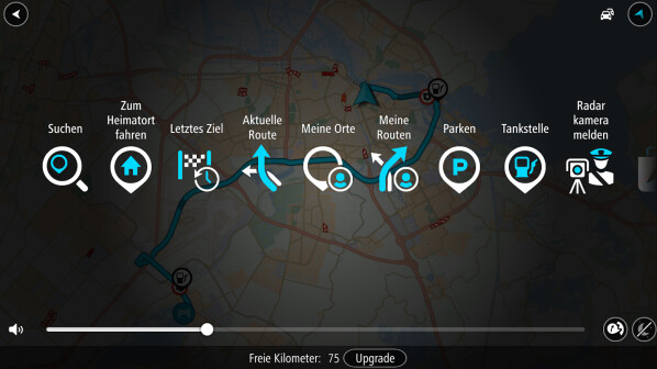 Das Einstellungsmenü von TomTom GO Mobile.