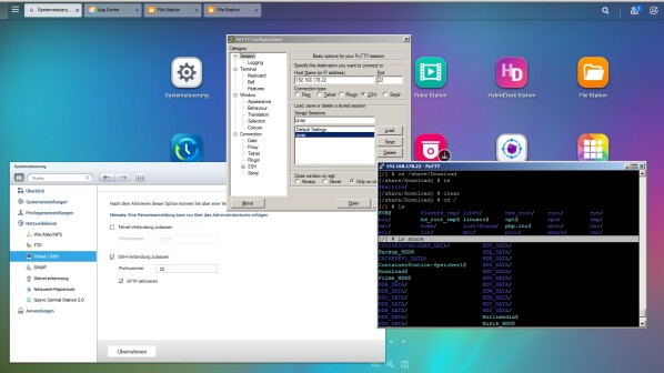 Über Secure Shell (SSH) könnt ihr direkt von einem Rechner im Netzwerk per Terminal auf das NAS zugreifen