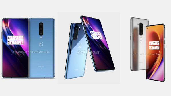OnePlus 8 series: Rendered images [from left to right: OnePlus 8, OnePlus 8 Lite, OnePlus 8 Pro]