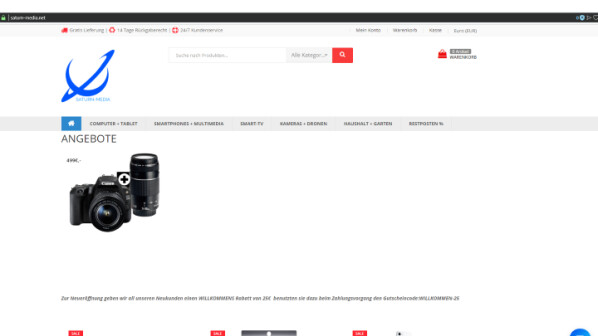Die Domain "saturn-media.net" steht nicht in Verbindung mit Saturn oder Media Markt.