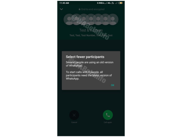 WhatsApp will soon allow group calls for up to 8 people.