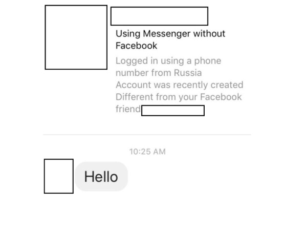 Eine kleine Warnung wird im Messenger angezeigt.