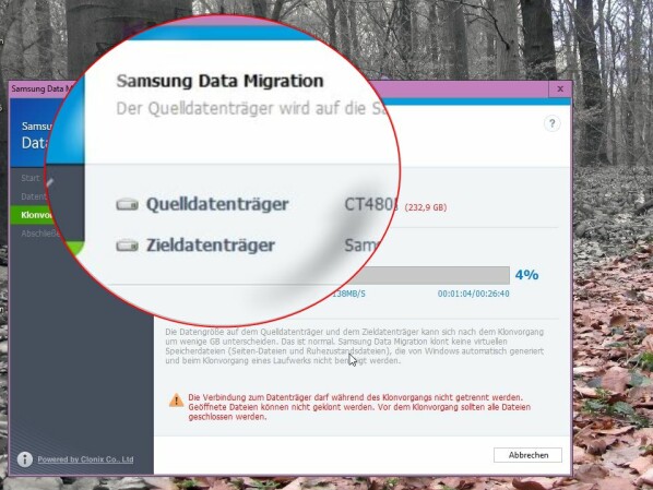 Samsung Data Migration klont das alte System einfach und zuverlässig auf neue Datenträger.
