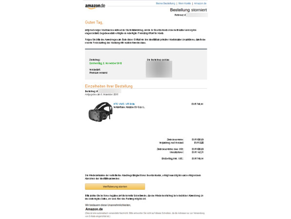 Stammt diese Mail wirklich von Amazon?