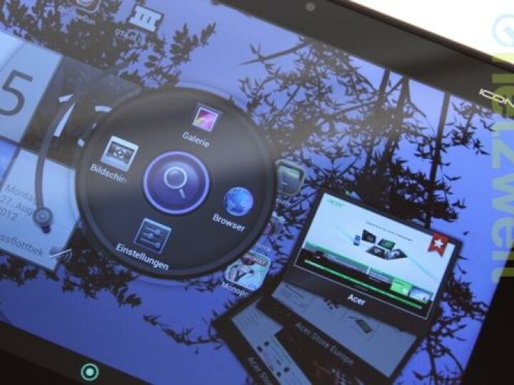 Über den so genannten Acer Ring kann der Nutzer bequem Shortcuts, etwa für häufig besuchte Webseiten, erstellen.
