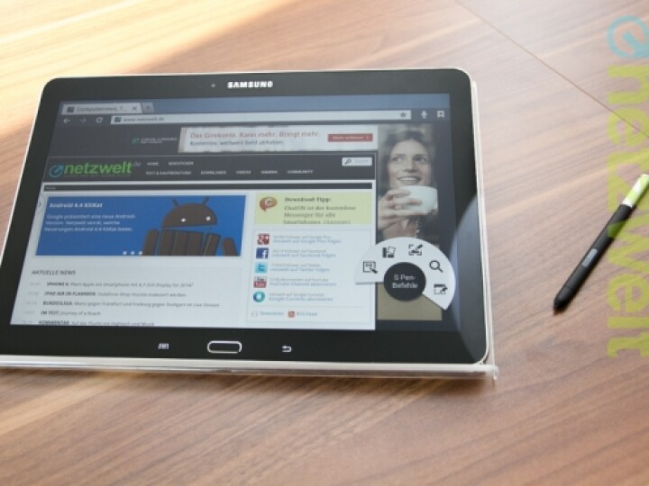 Der S-Pen genannte Stift gehört fest zum Samsung Galaxy Note 10.1 - auch im Jahr 2014.