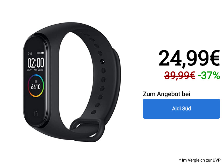 Xiaomi Mi Band 4 is sold at AldiSüd for 25 Euros. "Width =" 860 "Height =" 645 "Hierarchy =" reset