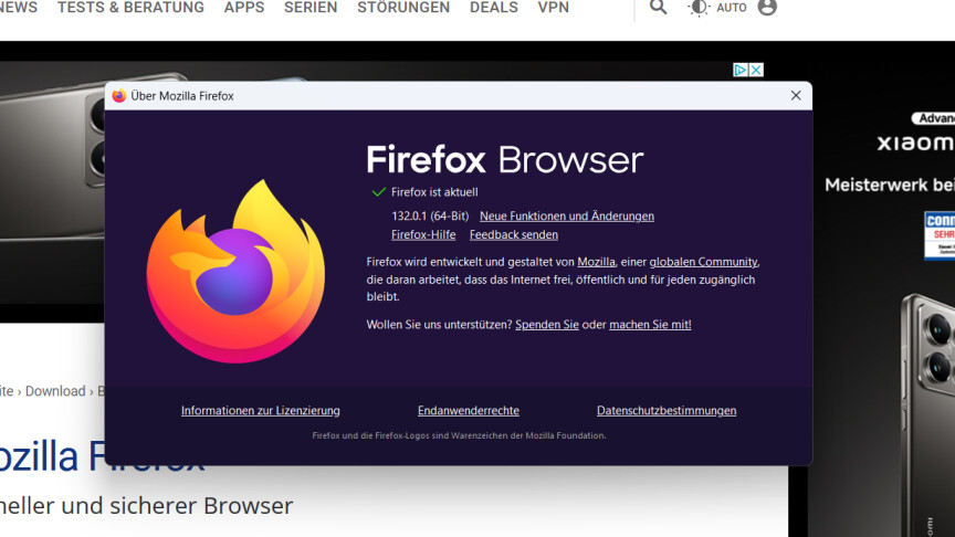 Mozilla Firefox - Über Mozilla Firefox 4