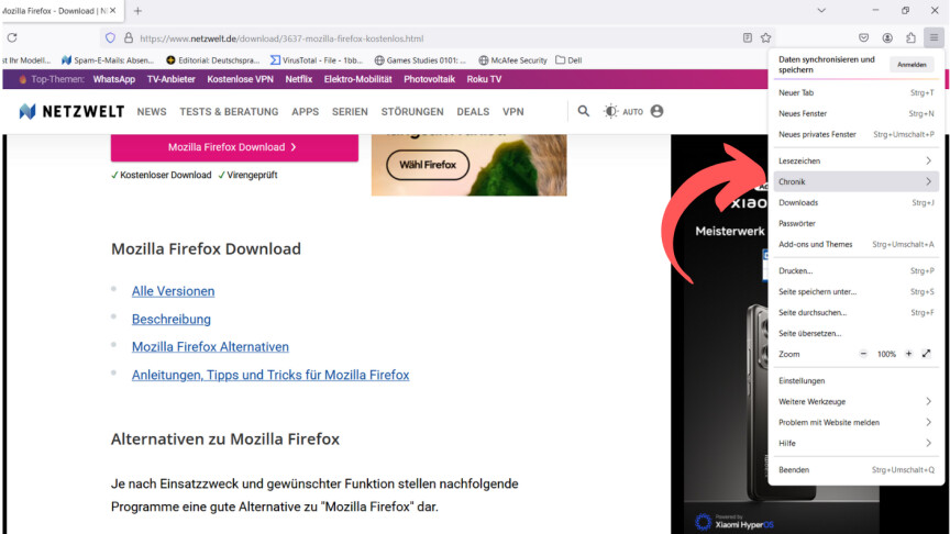 Mozilla Firefox - Chronik 1
