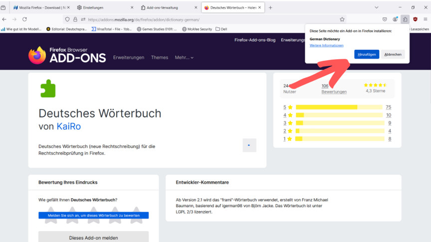 Mozilla Firefox - Erweiterung hinzufügen 6