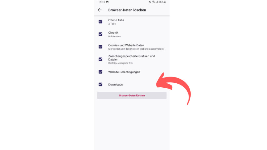 Mozilla Firefox - Android Browser-Daten löschen 4