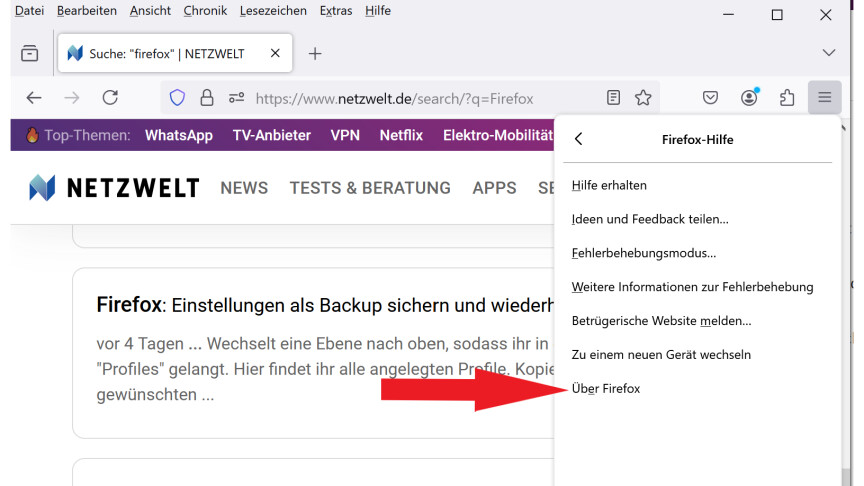 Mozilla Firefox-Menü-Hilfe-Über Firefox 3