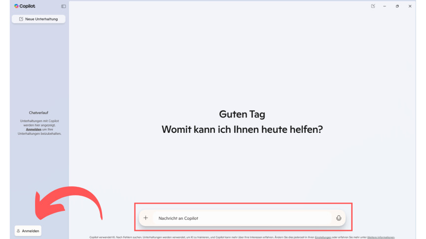 Microsoft Copilot - Anmelden für erweiterte Funktionen 3