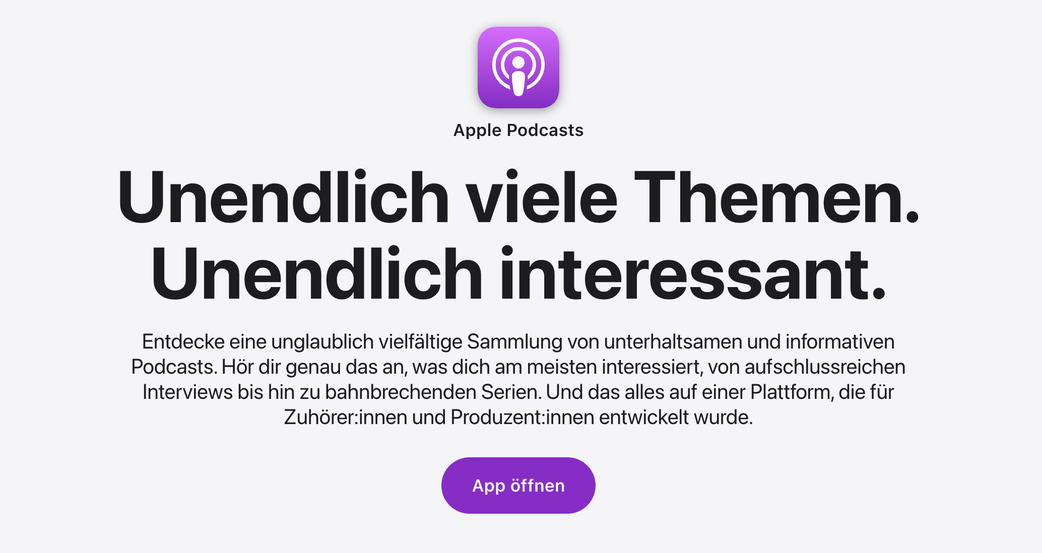 Unter anderem bietet Apple Podcasts eine Plattform an, um euren Podcast einem breiteren Publikum zugänglich zu machen.