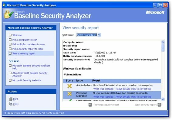 Microsoft Baseline Security Analyzer Download - NETZWELT