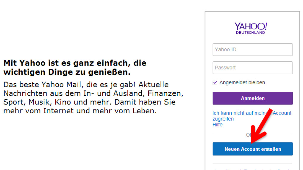 Yahoo deutschland anmelden