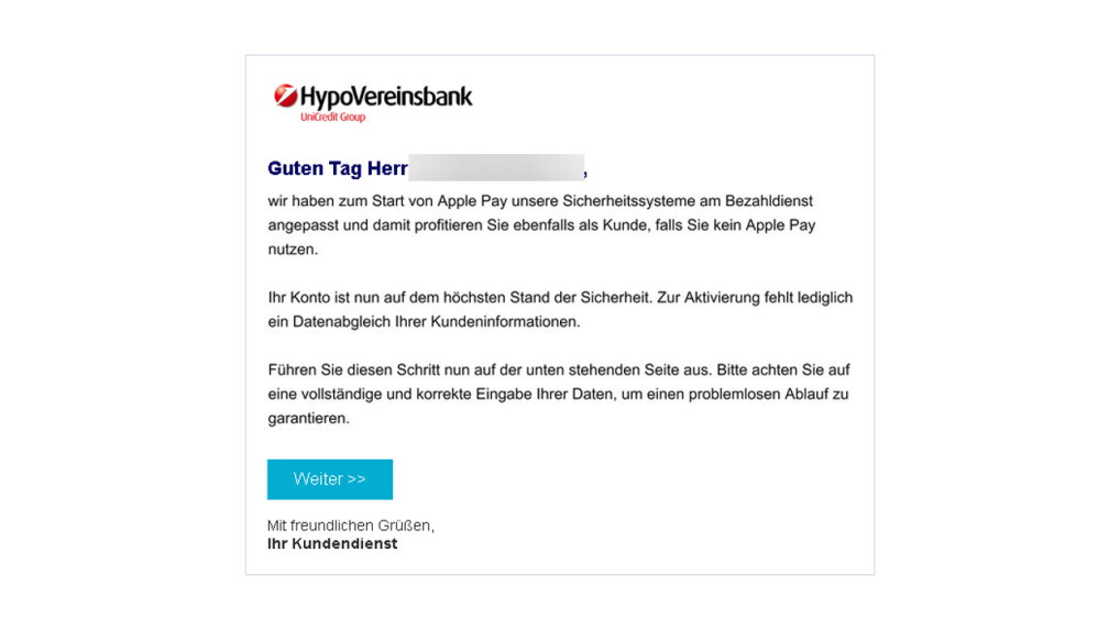 HypoVereinsbank-Phishing: Vorsicht Vor Aktuellen Spam-Mails | NETZWELT