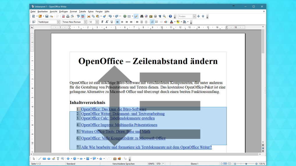 Openoffice So K Nnt Ihr Den Zeilenabstand Ndern Netzwelt