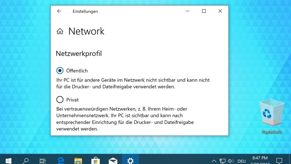 Deine Netzwerkeinstellungen Verhindern Dass Inhalte Privat Geladen Werden Windows 10: Öffentliches Netzwerk in ein privates ändern - so geht's