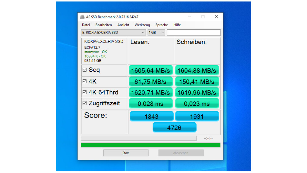 Kioxia Exceria NVMe SSD im Test: 1 TB Turbo-Speicher für unter 120 Euro ...