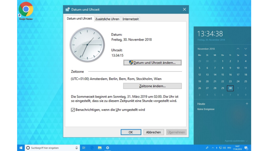 Windows 10 Uhrzeit Falsch